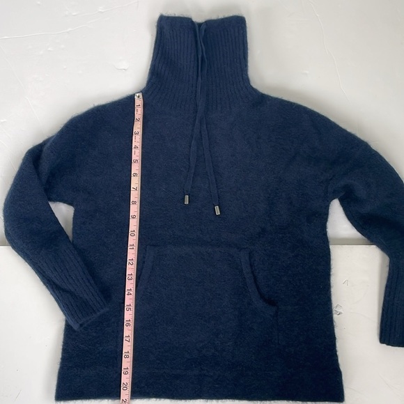Rachel Zoe 2ply 100% Cashmere Drawstring Soft Turtleneck Sweater Dark Blue Small - Picture 12 of 12